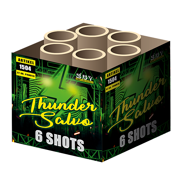 Vuurwerk - Thunder Salvo 6 shots salvo cake