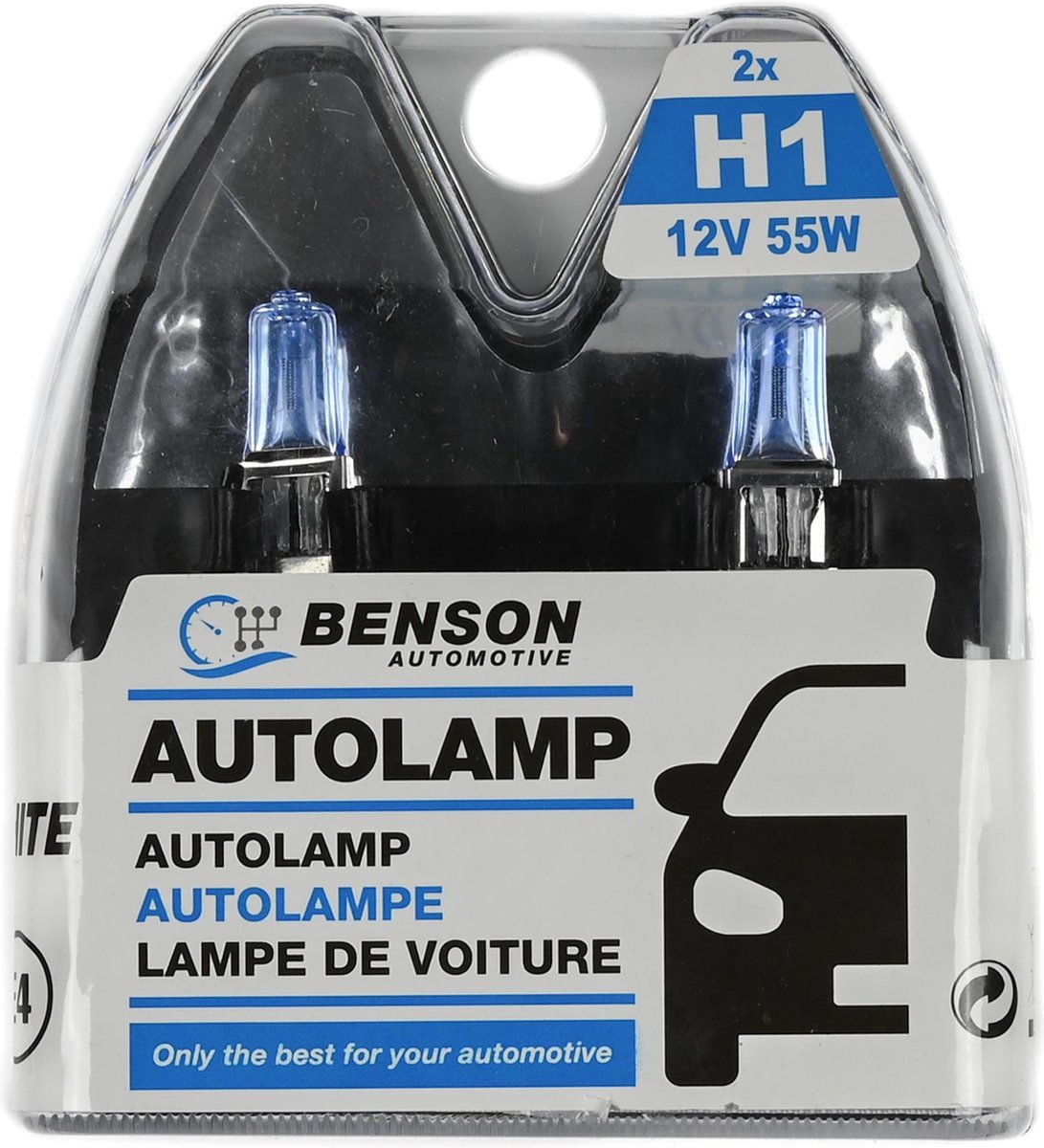 Benson Autolamp H1 - 12 Volt - 55 Watt - Xenon Blue Super White - 2 stuks - Berensen Bouwmarkt B.V.