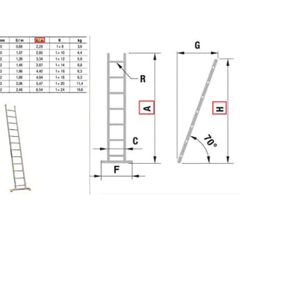 VEBA Aluminium enkele rechte ladder/ruimladder 1X10 (2,80m)