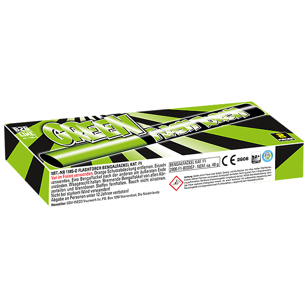 Vuurwerk - Fakkels Groen 2 groene flits-fakkels