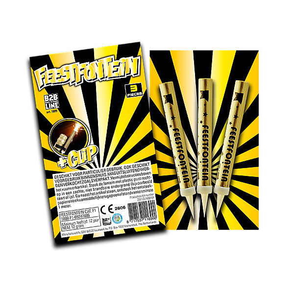 Vuurwerk - Feestfonteinen 3 IJsfonteinen + houder