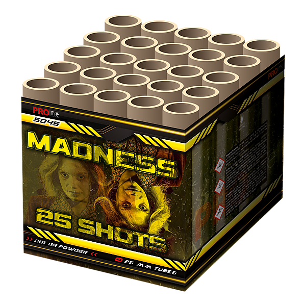 Vuurwerk - Madness 25 shots 25mm cake