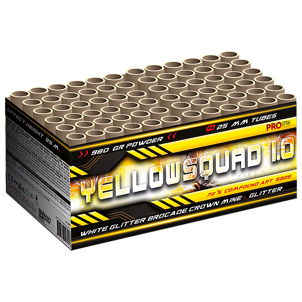 Vuurwerk - Yellow Squad 72 shots 25mm compound