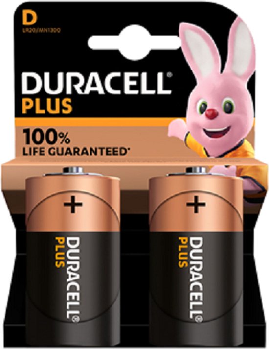 Duracell plus D-cell LR20 2 stuks - DCELL - Batterij - Batterijen
