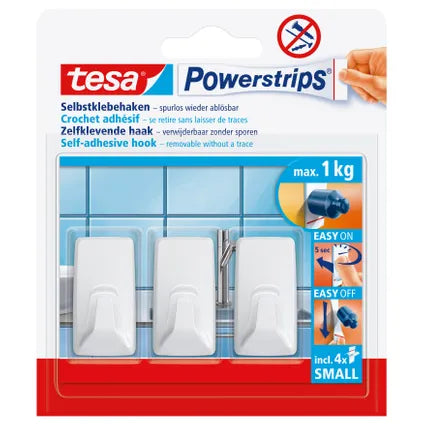 Tesa Powerstrips zelfklevende haak wit