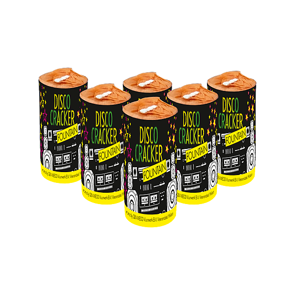 Vuurwerk - Disco Cracker Fountain 6 stuks