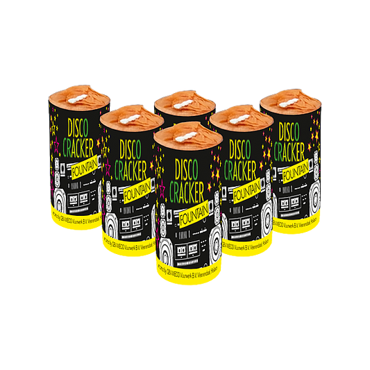 Vuurwerk - Disco Cracker Fountain 6 stuks