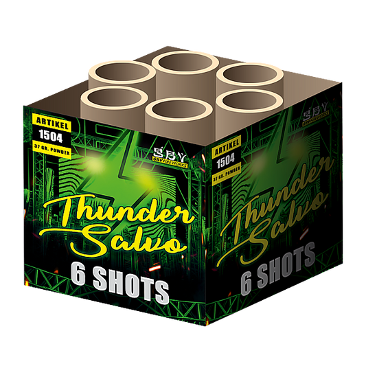 Vuurwerk - Thunder Salvo 6 shots salvo cake