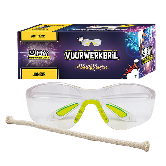 Vuurwerk - Vuurwerkbril Junior Vuurwerkbril, Lont en Instructie