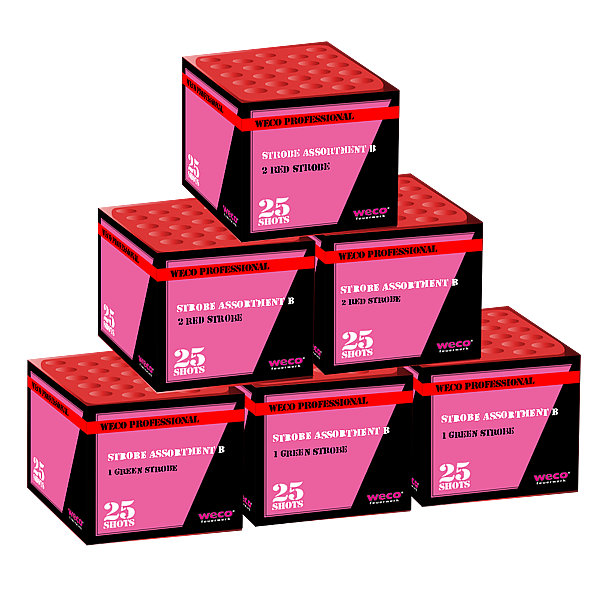 Vuurwerk - WECO Strobe Assortment B OP=OP 6x25 shots 25mm cakes