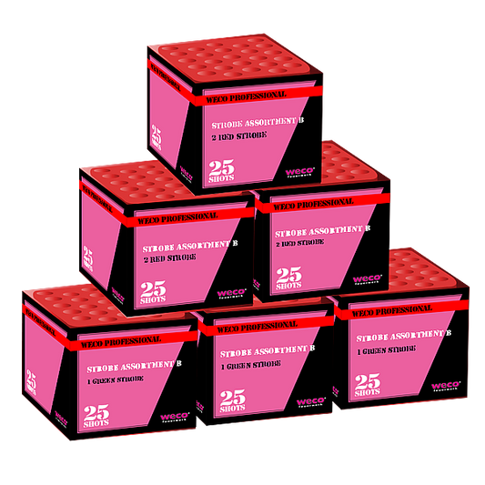 Vuurwerk - WECO Strobe Assortment B OP=OP 6x25 shots 25mm cakes