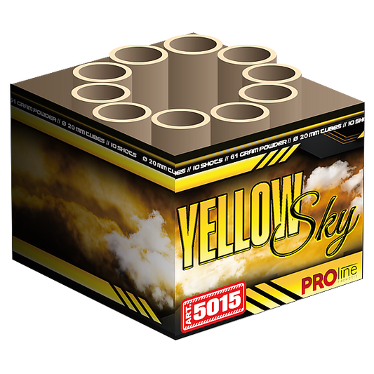 Vuurwerk - Yellow Sky 10 shots 20mm cake
