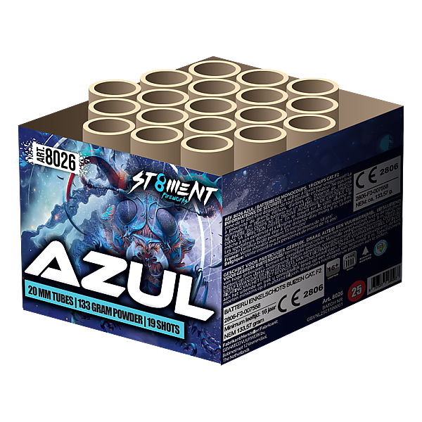 Vuurwerk - Azul 19 shots 20mm cake