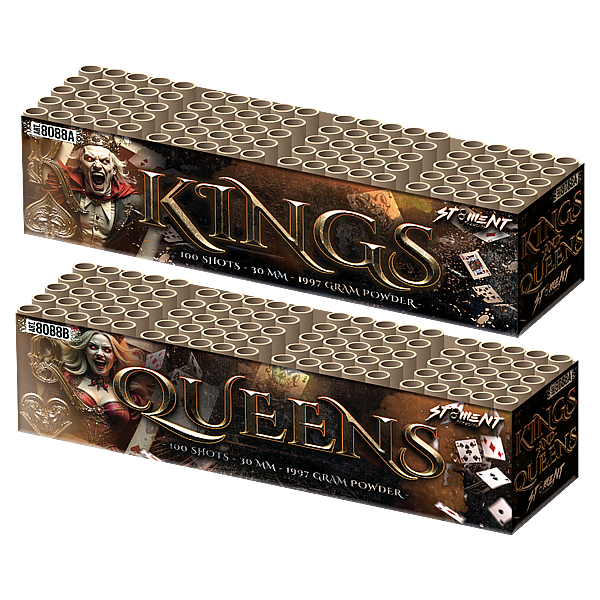 Vuurwerk - Kings and Queens 2x100 shots 30mm compoundset