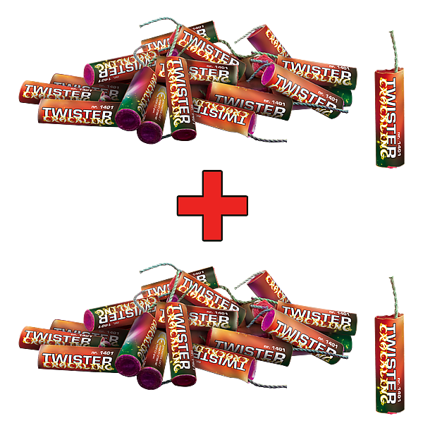 Vuurwerk - Twister Crackling 1 + 1 20+20 Grondbloemen Knetter