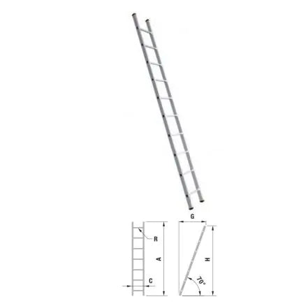 VEBA Aluminium enkele rechte ladder/ruimladder 1X24 (6,54m)