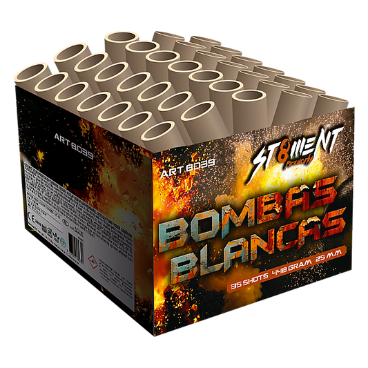 Vuurwerk - Bombas Blancas 35 shots 25mm fanshape