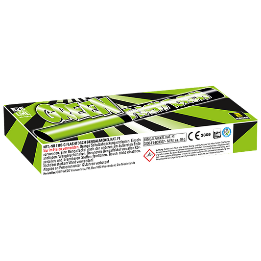 Vuurwerk - Fakkels Groen 2 groene flits-fakkels