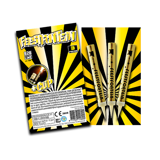 Vuurwerk - Feestfonteinen 3 IJsfonteinen + houder