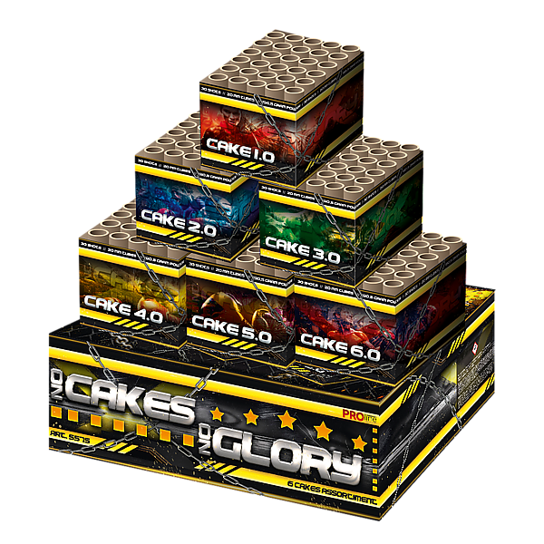 Vuurwerk - No Cakes No Glory 6x 30 shots vuurwerkpakket