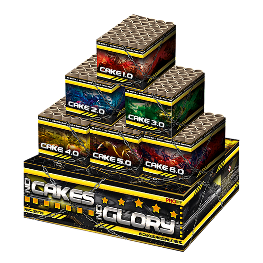 Vuurwerk - No Cakes No Glory 6x 30 shots vuurwerkpakket