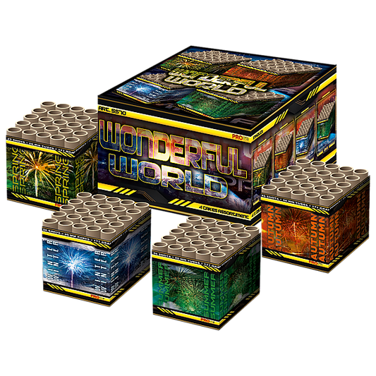 Vuurwerk - Wonderful World 4x 25 shots vuurwerkpakket