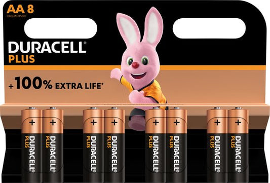 Duracell Alkaline Plus AA Batterijen - 8 stuks