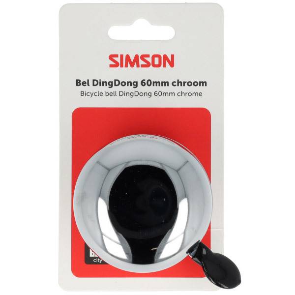 Simson DingDong Medium Fietsbel – Ø60 mm – Chroom