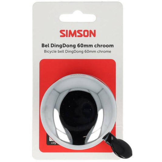 Simson DingDong Medium Fietsbel – Ø60 mm – Chroom